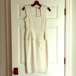 BCBGMaxAzria women’s 0 white dress w peplum detail